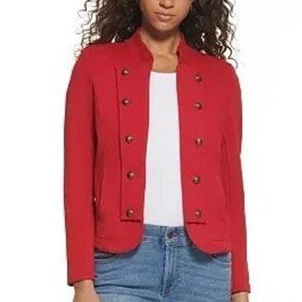 Tommy Hilfiger Military Preppy Band Jacket Lightweight Casual Comfy M